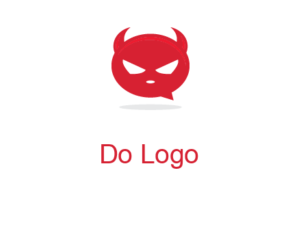 devil chat bubble logo
