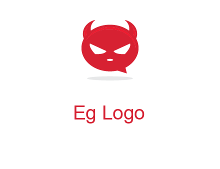 devil chat bubble logo