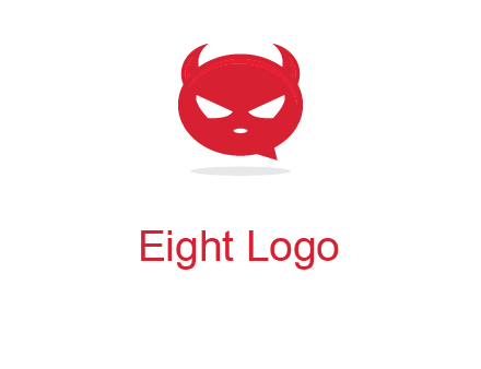 devil chat bubble logo