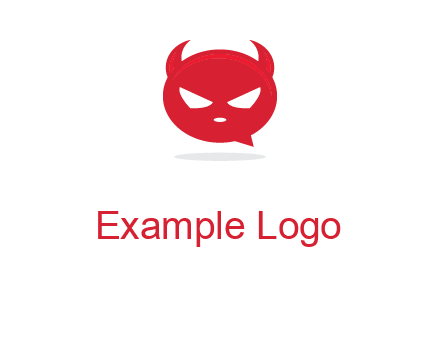 devil chat bubble logo