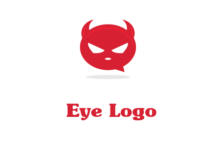 devil chat bubble logo