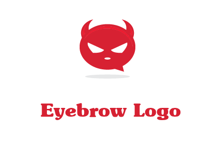 devil chat bubble logo