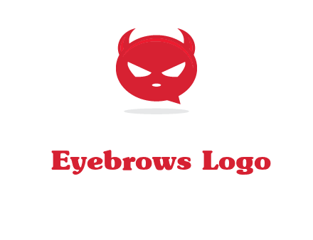 devil chat bubble logo