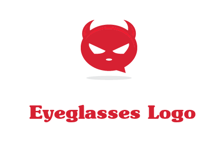 devil chat bubble logo