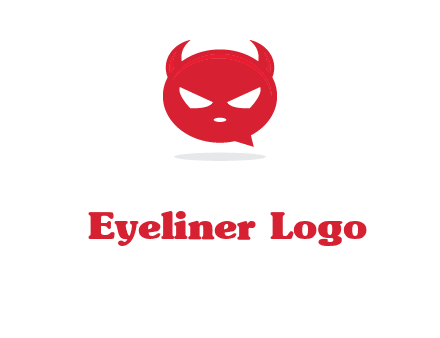 devil chat bubble logo