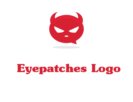 devil chat bubble logo
