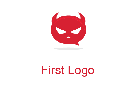 devil chat bubble logo