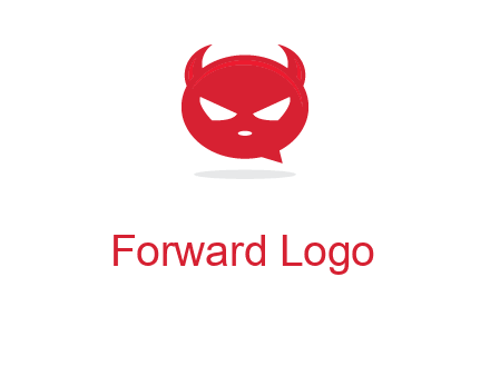 devil chat bubble logo