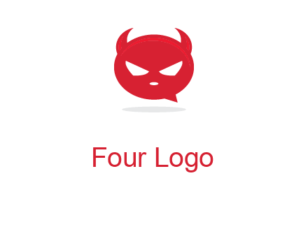 devil chat bubble logo