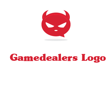 devil chat bubble logo