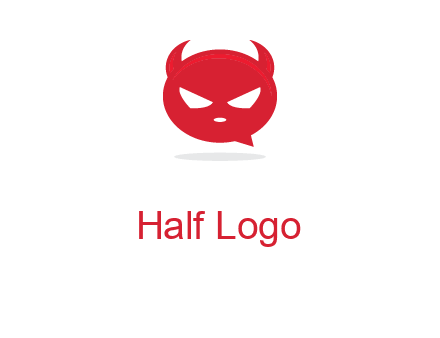 devil chat bubble logo