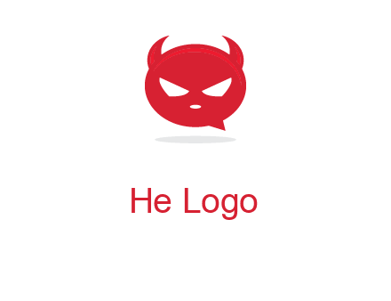 devil chat bubble logo