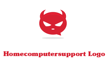 devil chat bubble logo