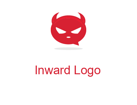 devil chat bubble logo