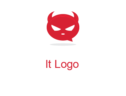 devil chat bubble logo