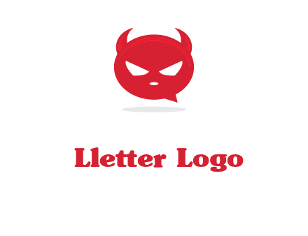 devil chat bubble logo