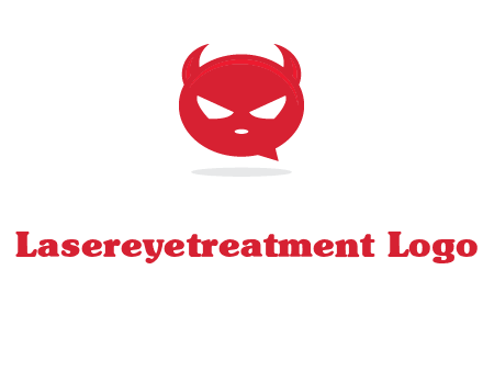 devil chat bubble logo