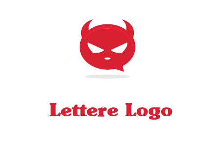 devil chat bubble logo