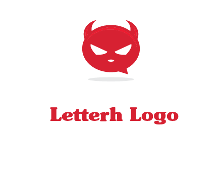 devil chat bubble logo