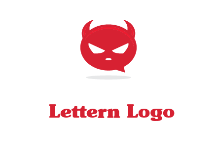 devil chat bubble logo