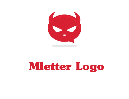 devil chat bubble logo