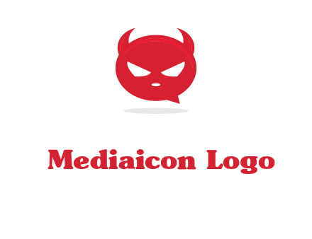 devil chat bubble logo