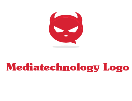 devil chat bubble logo