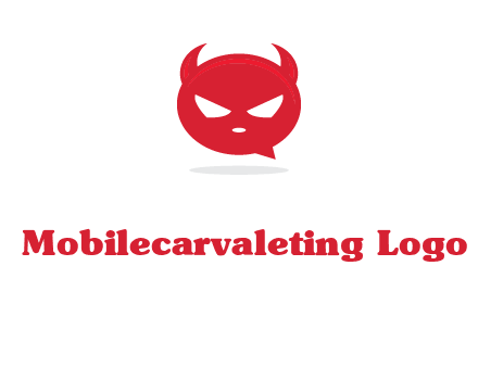 devil chat bubble logo