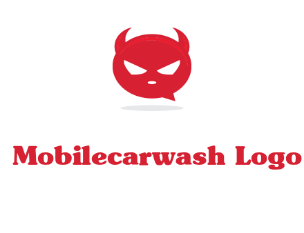 devil chat bubble logo