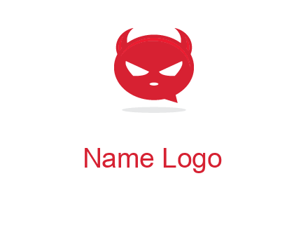devil chat bubble logo
