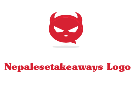 devil chat bubble logo