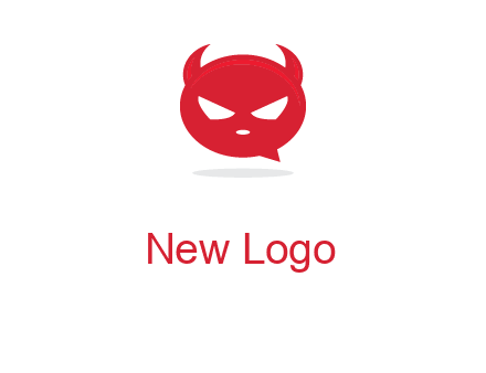 devil chat bubble logo
