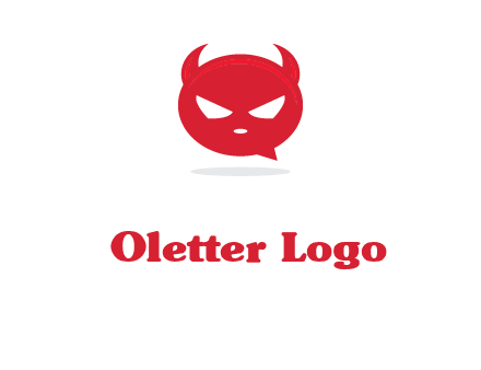 devil chat bubble logo