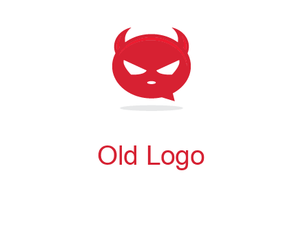 devil chat bubble logo
