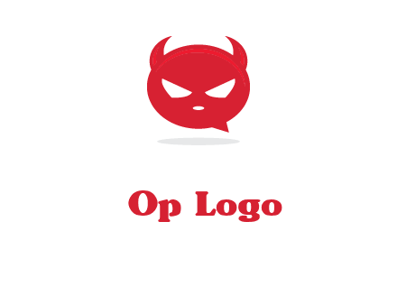 devil chat bubble logo