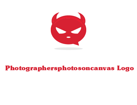 devil chat bubble logo