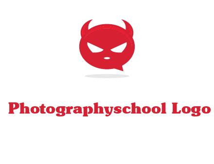 devil chat bubble logo