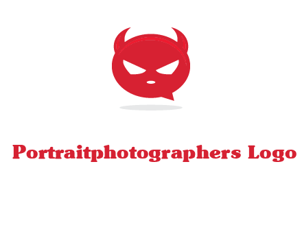 devil chat bubble logo