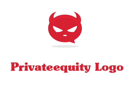 devil chat bubble logo