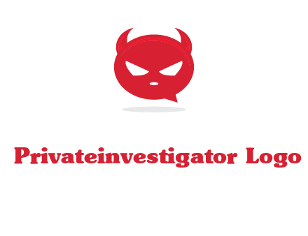 devil chat bubble logo