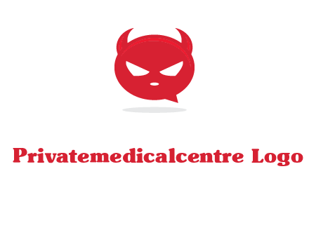 devil chat bubble logo