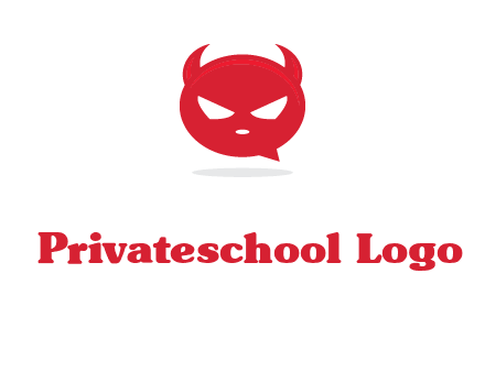 devil chat bubble logo