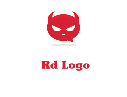 devil chat bubble logo