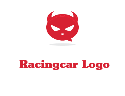 devil chat bubble logo