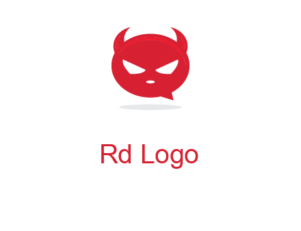 devil chat bubble logo