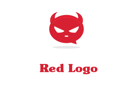 devil chat bubble logo