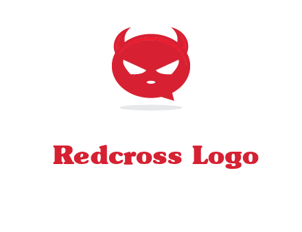 devil chat bubble logo