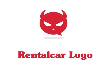 devil chat bubble logo