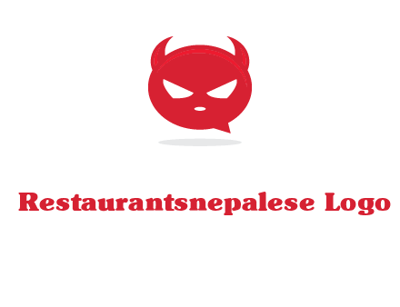 devil chat bubble logo