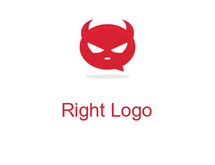 devil chat bubble logo